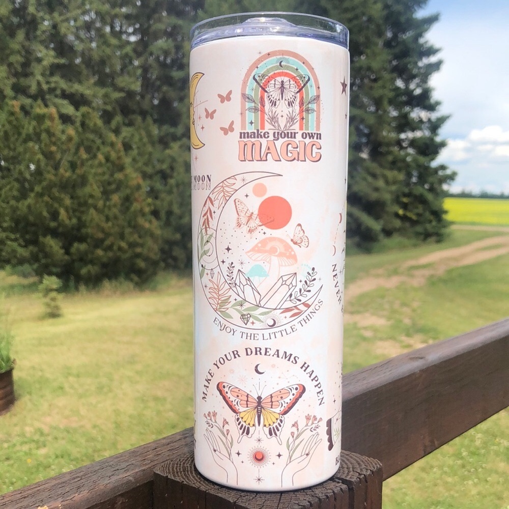 Boho Daily Positive Mystical Affirmations Stainless Steel Tumbler